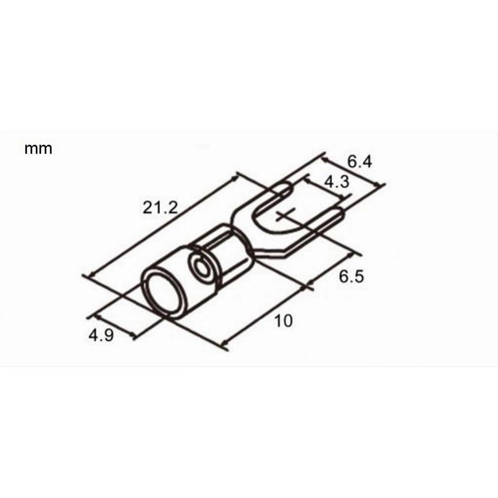 Trade Shop - Set 100pz Capicorda A Forcella A Crimpare Per Cavi 1.5-2.5 Mm² Isolato M4 Sv2-4 - Rosso