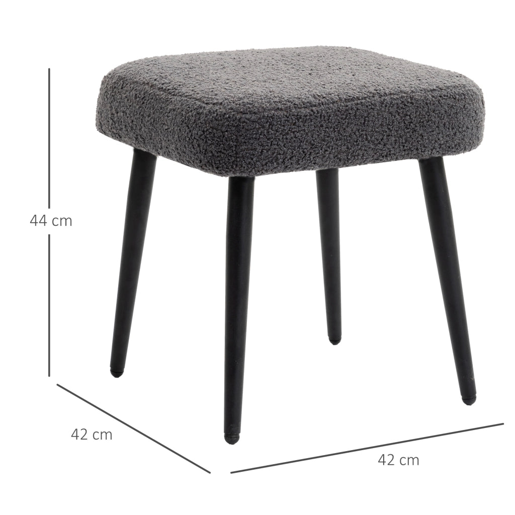 Pouf poggiapiedi imbottito ¨C Xylo ¨C tessuto effetto cashmere grigio scuro 42x42x44 cm