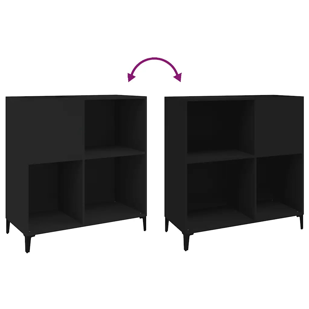 Mobile Porta Dischi Nero 84,5x38x89 cm in Legno Multistrato 831998