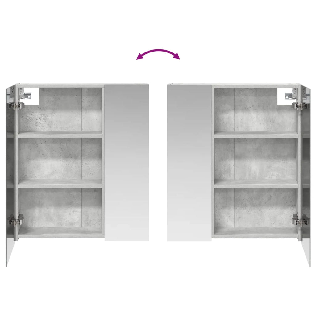Mobiletto per specchio da bagno con lo scaffale Grigio cemento 889058