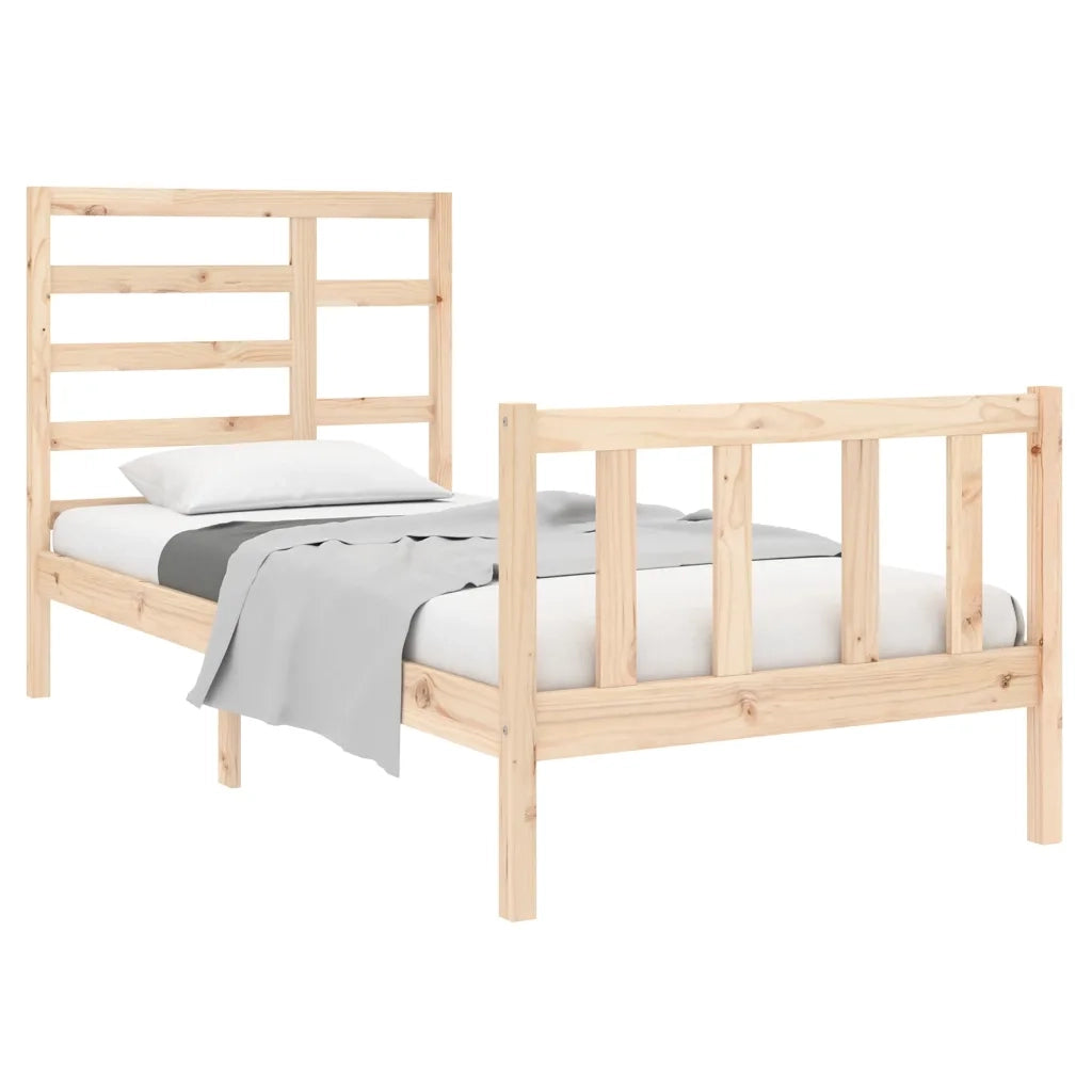 Giroletto-Struttura Letto in Legno Massello 90x190 cm Single 144763
