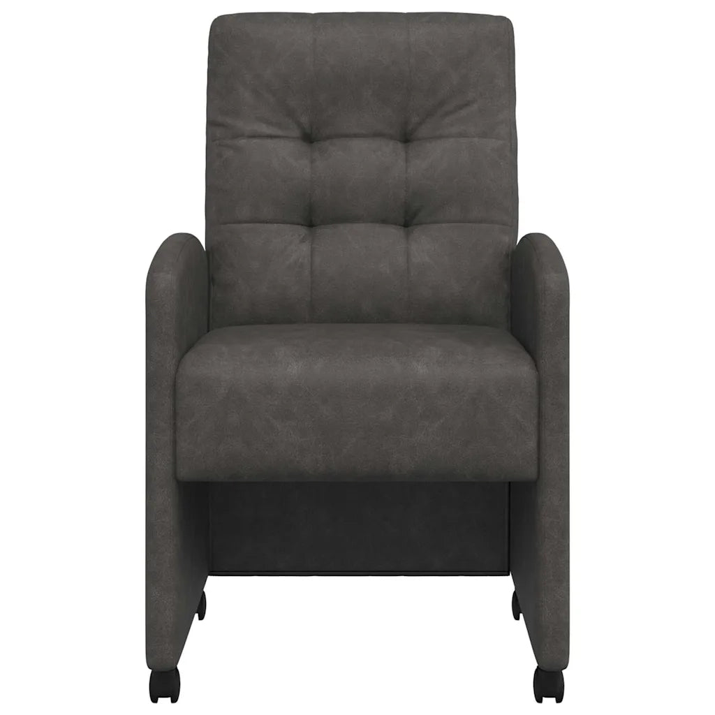 Sedie da Pranzo con Ruote con ruote 2 pcs Nero 58 x 67 x 97 cm