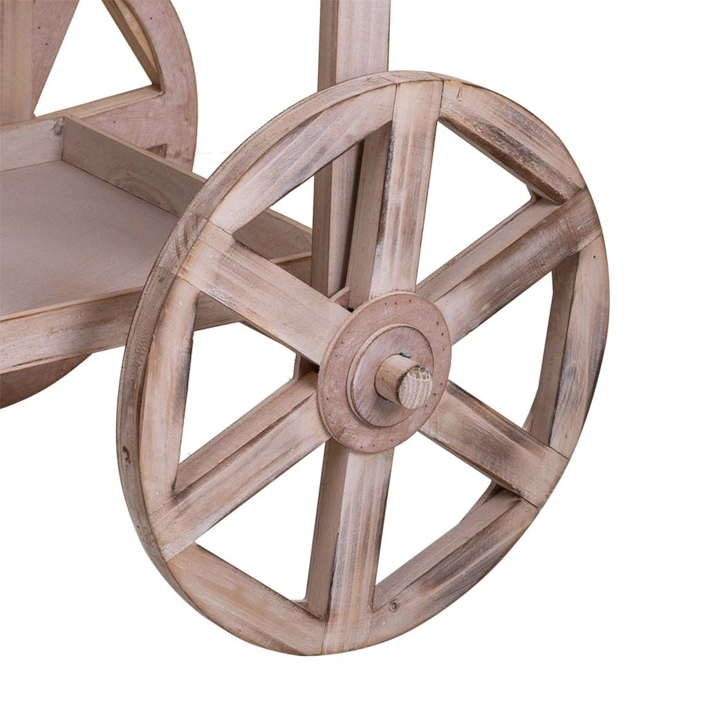 Carrello espositivo in legno bianco 95x51x128h
