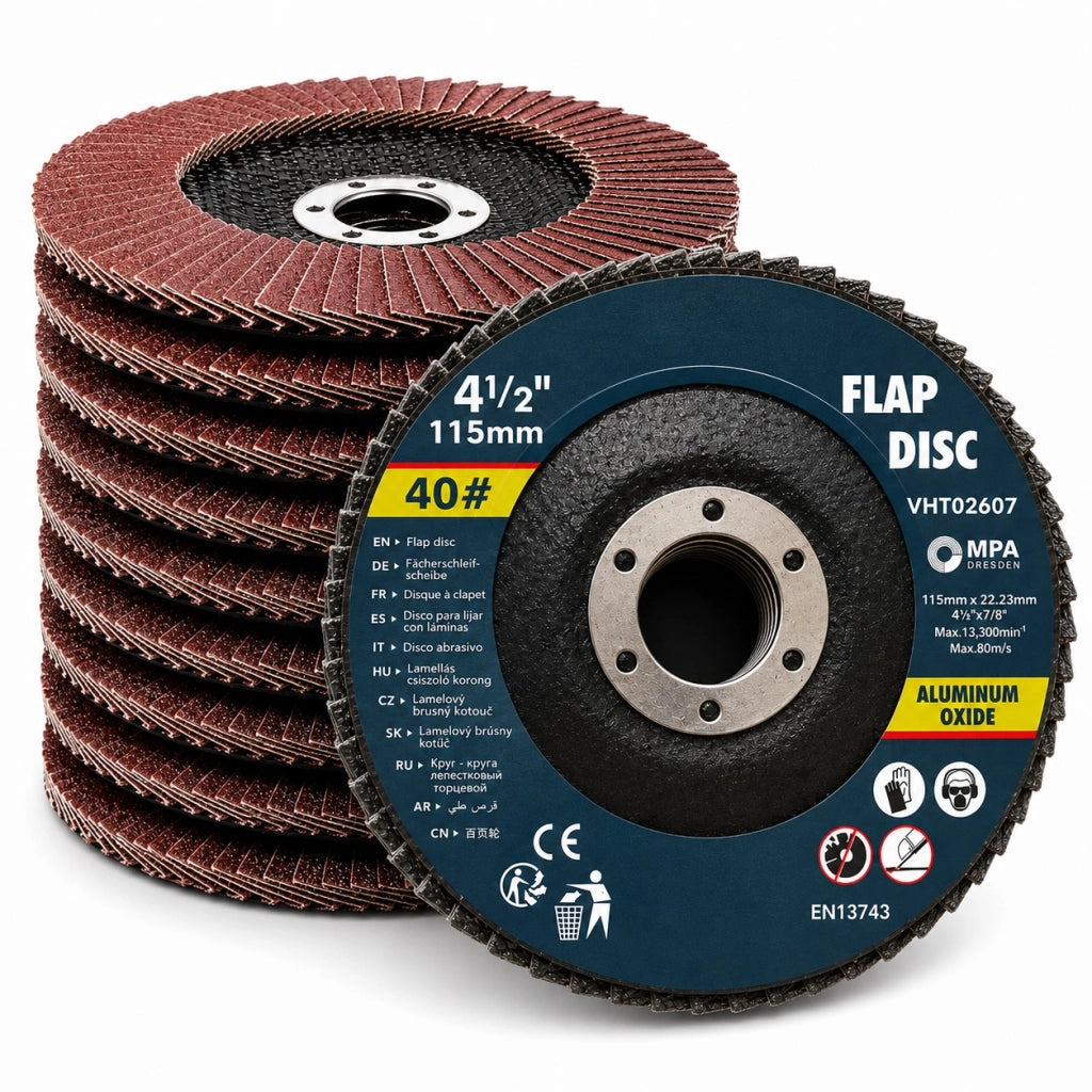 Set 10 Dischi Lamellari Abrasivi 115 mm Grana 40/60/80 40