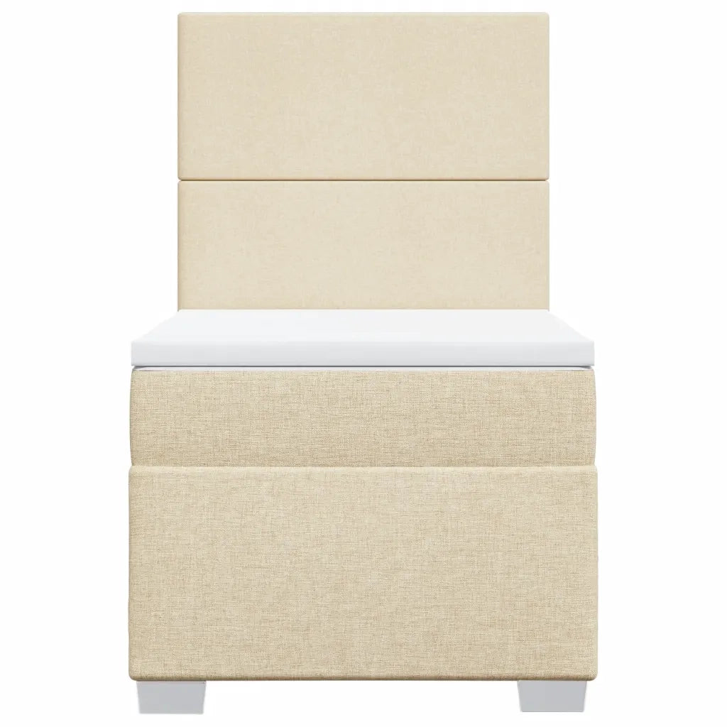 Giroletto a Molle con Materasso Crema 90x190 cm in Tessuto 3292641