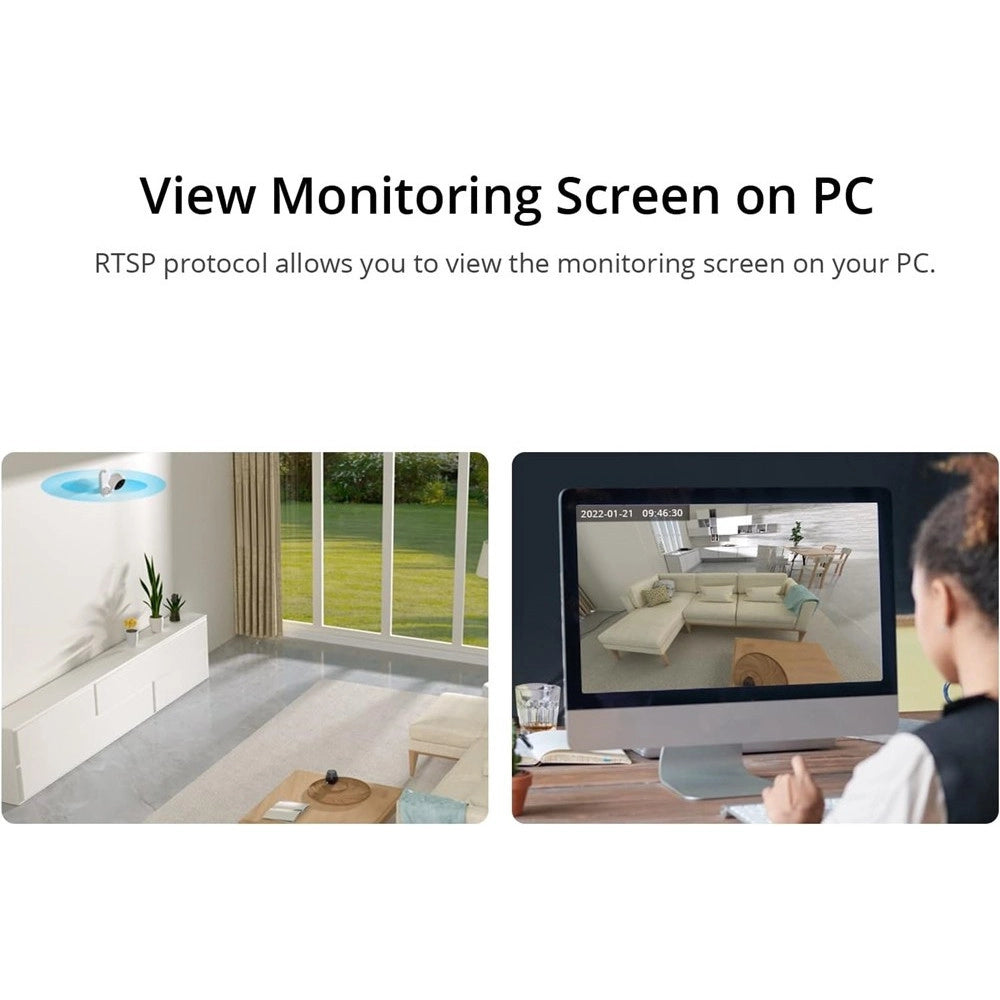 Trade Shop - Smart Camera Mini Telecamera Visione Notturna Alexa Google 1080p Wifi Sonoff S-cam -