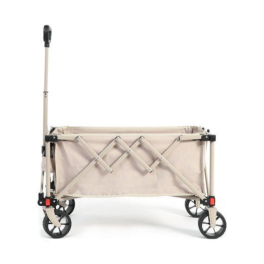 Carrello pieghevole robusto - Xylo - Ruote fuoristrada manico regolabile - Beige