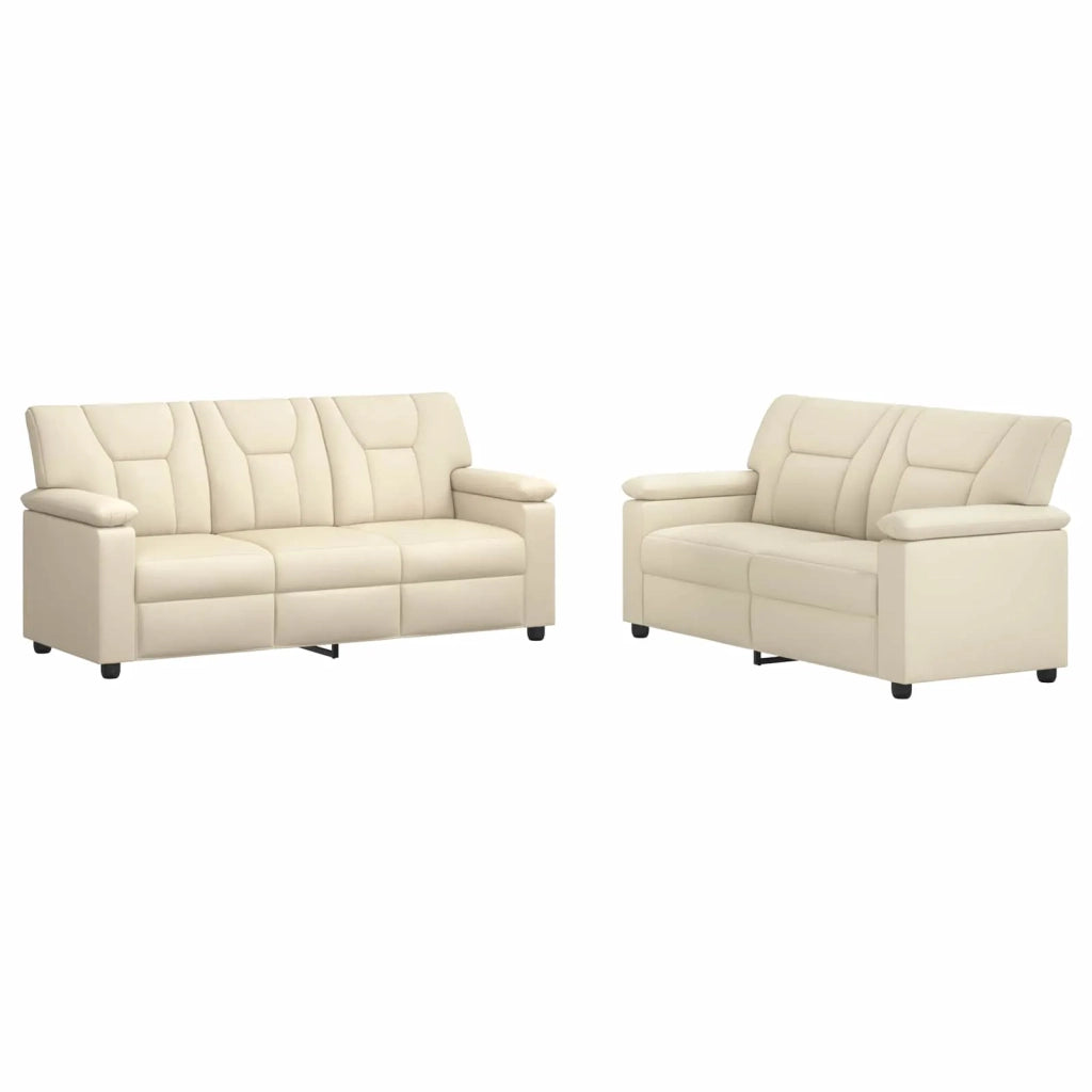 Set di divani 2 pcs Crema Similpelle 3430567