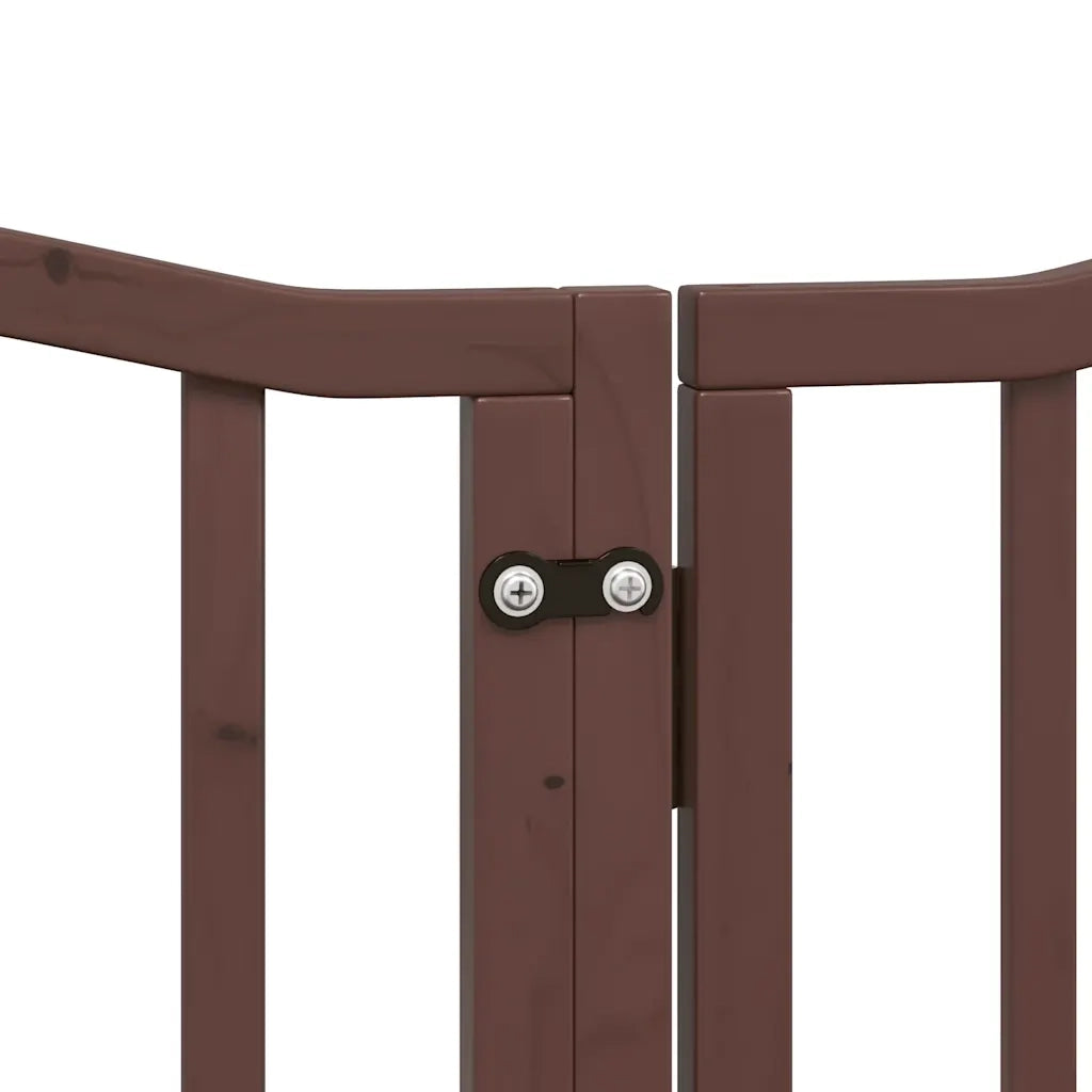 vidaXL Cancello Cani Porta Pieghevole Marrone 9 Pannelli 450cm Pioppo
