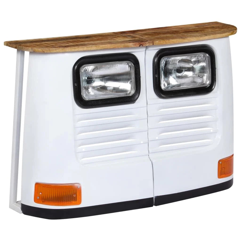 Buffet credenza mobiletto consolle mobile contenitore legno massello di mango forma di camion bianco 4402169