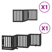 Cancello per Cani Porta Pieghevole Nero 9 Pannelli 450cm Pioppo CFW4095870