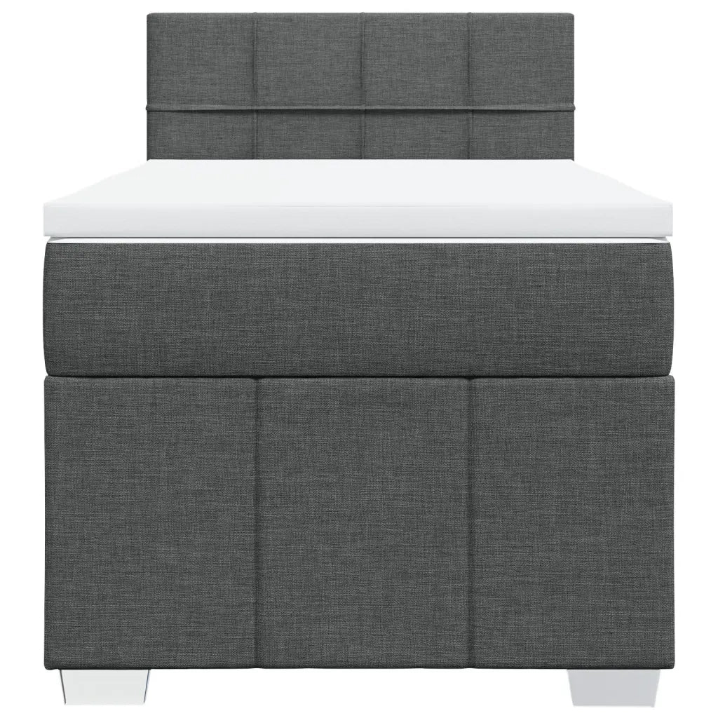 Giroletto a Molle con Materasso Grigio Scuro 80x200 cm Tessuto
