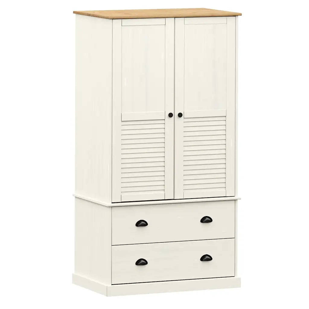 Armadio VIGO 90x55x170 cm in Legno Massello di Pino Bianco 353164