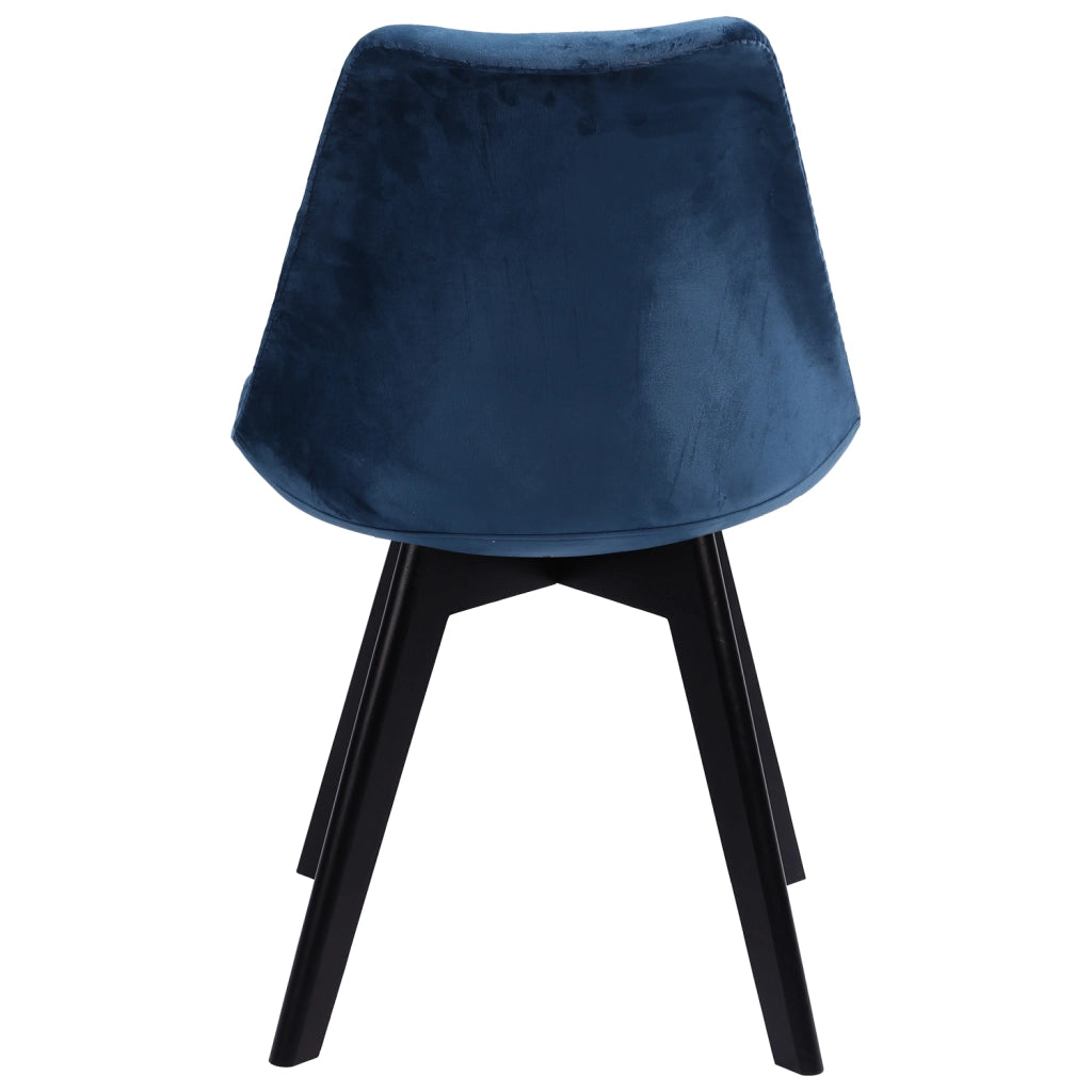 Set di 2 sedie NORA in velluto blu con cuscino
