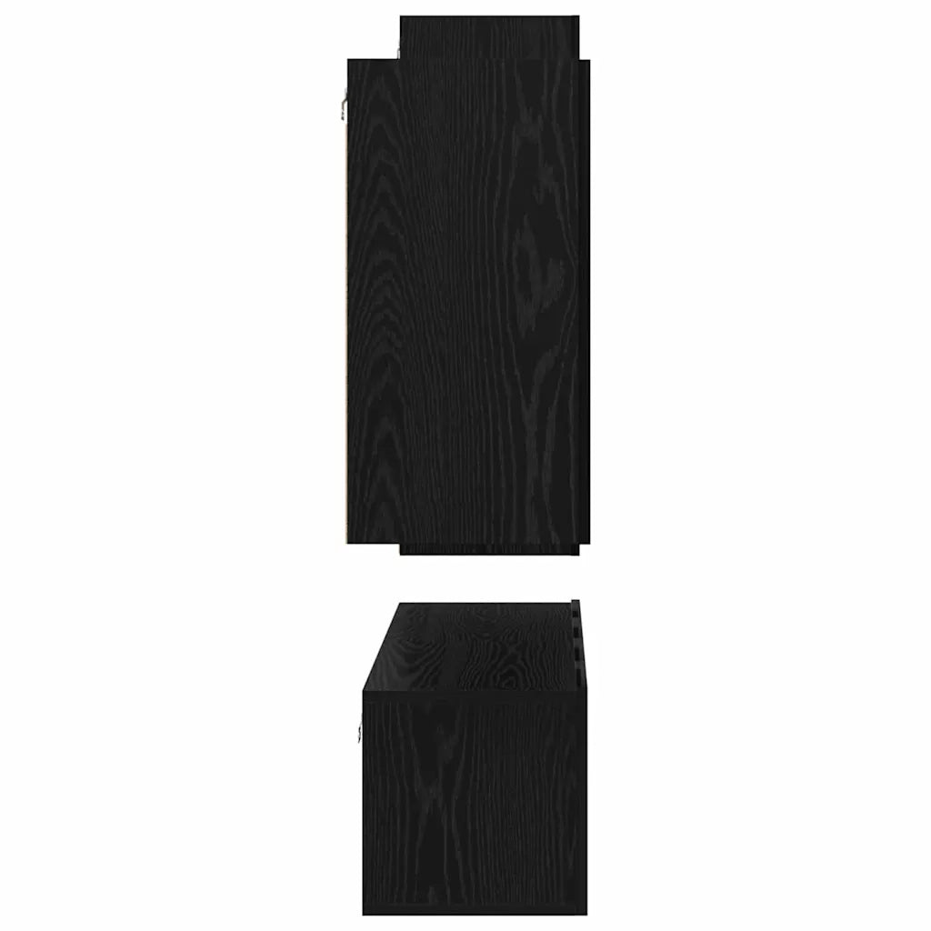 Set mobile TV 4 pcs Rovere Nero Legno multistrato 3393283