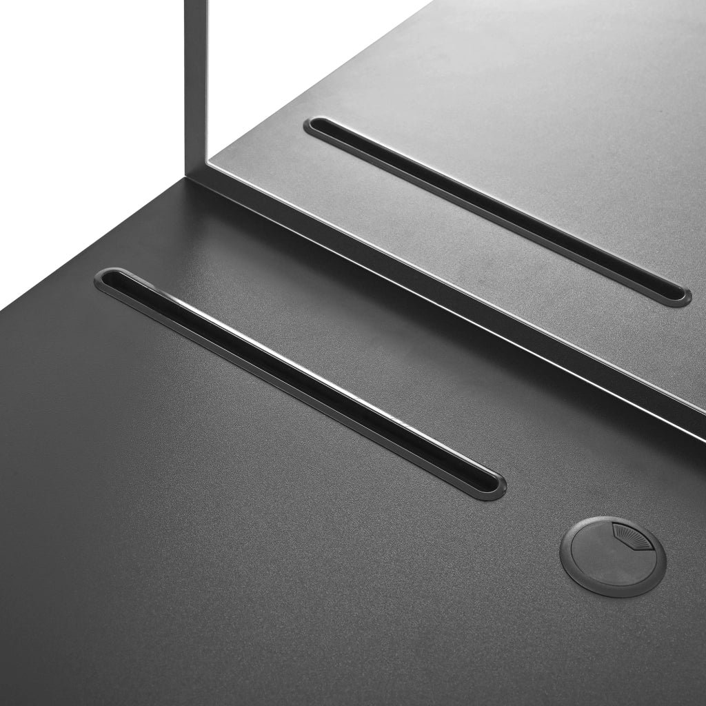 SCHMINKTISCH con specchio 100x45x105 cm in truciolare nero