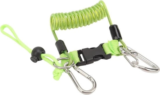 Cannoni da immersione a quattro torce in acciaio inossidabile - Grappolo anti-perdita - Corda a spirale per la fune - Attività subacquea - Escursioni all'aperto
