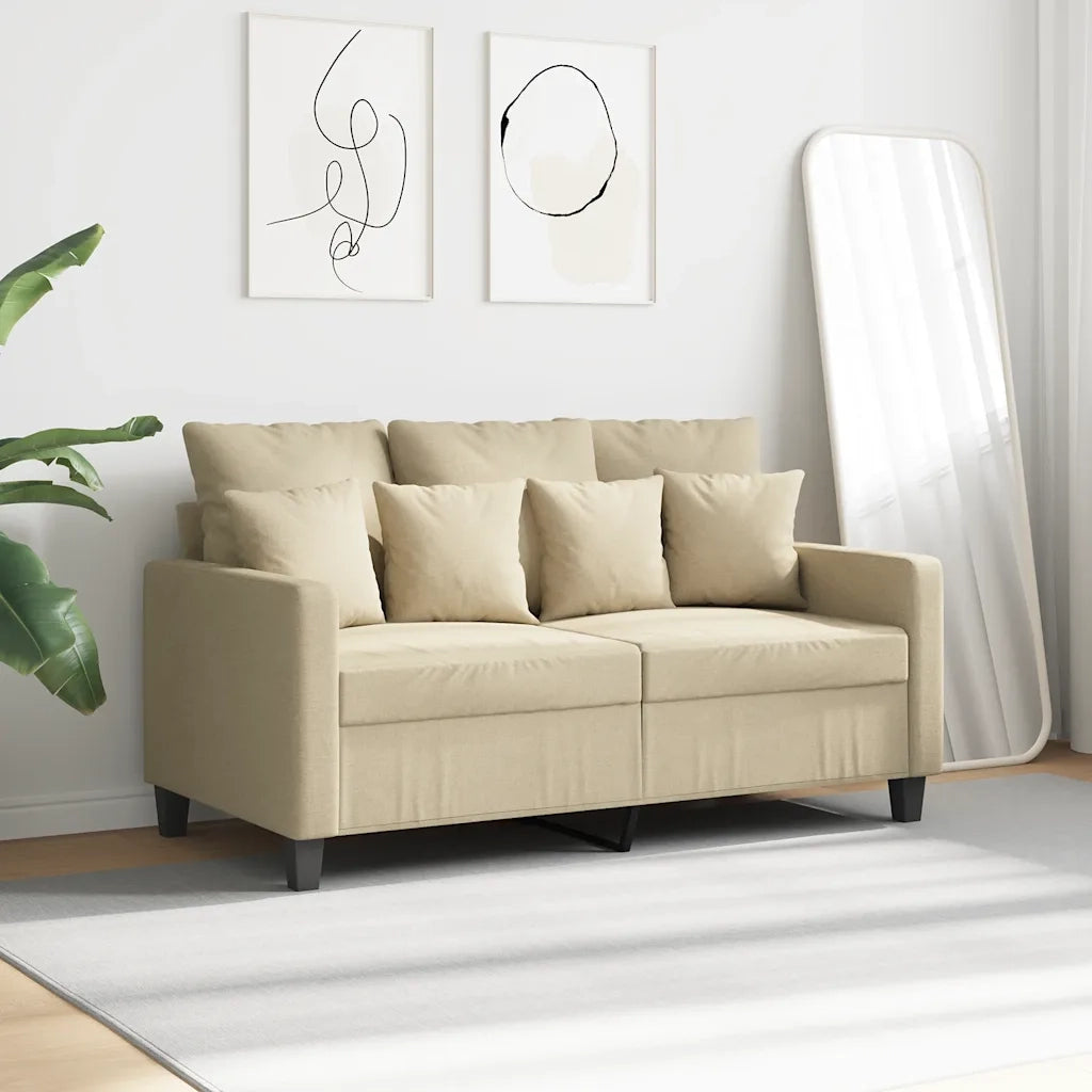 Divano a 2 Posti Crema 120 cm in Tessutocod mxl 83795