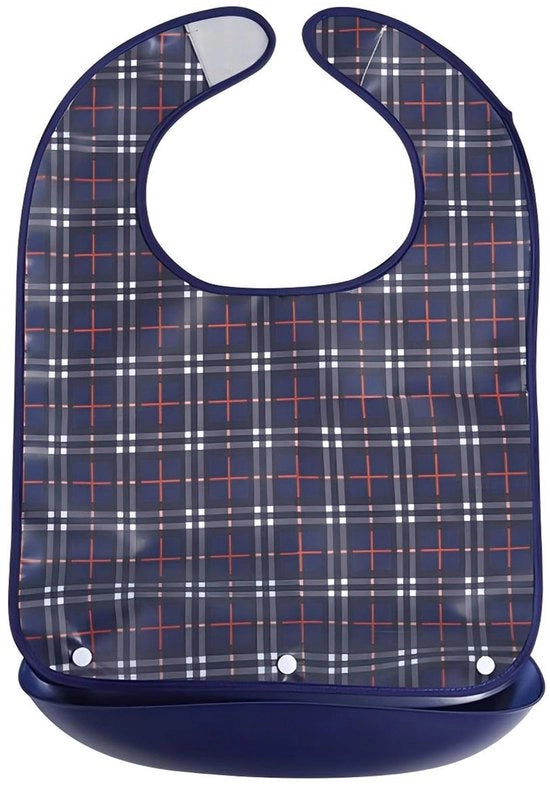 Slabbetji waterdodici per adulti, slabbetji lavabili con chiusura a pressione, protettori di abbigliamento riciclabili, slabbetji lavabili per anziani e persone anziane (blu)