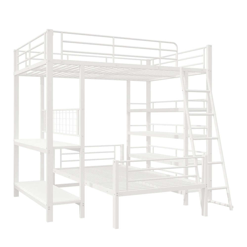 Letto a Castello in Metallo con Contenitore ¨C MINIMAL ¨C Bianco 140x200