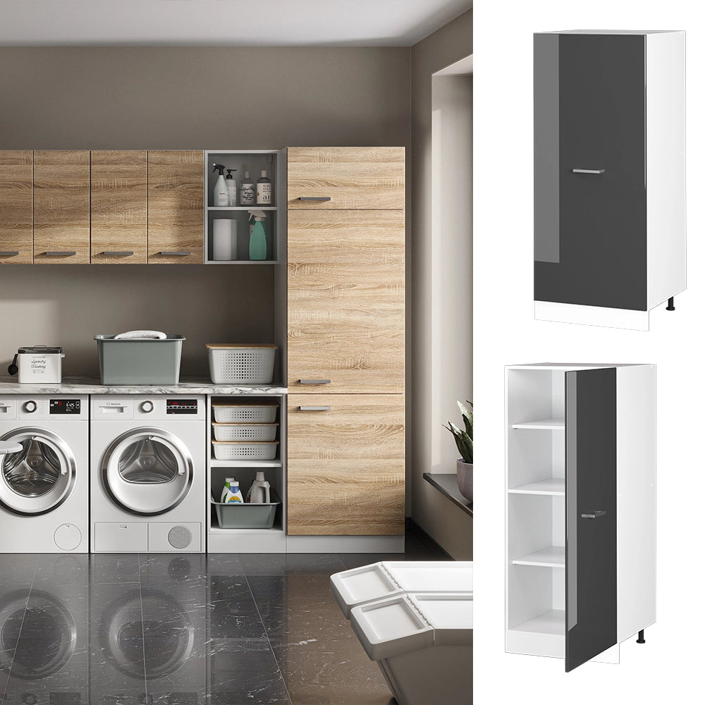 Vicco Dispensa universale Antracite lucido 60 cm con anta grande