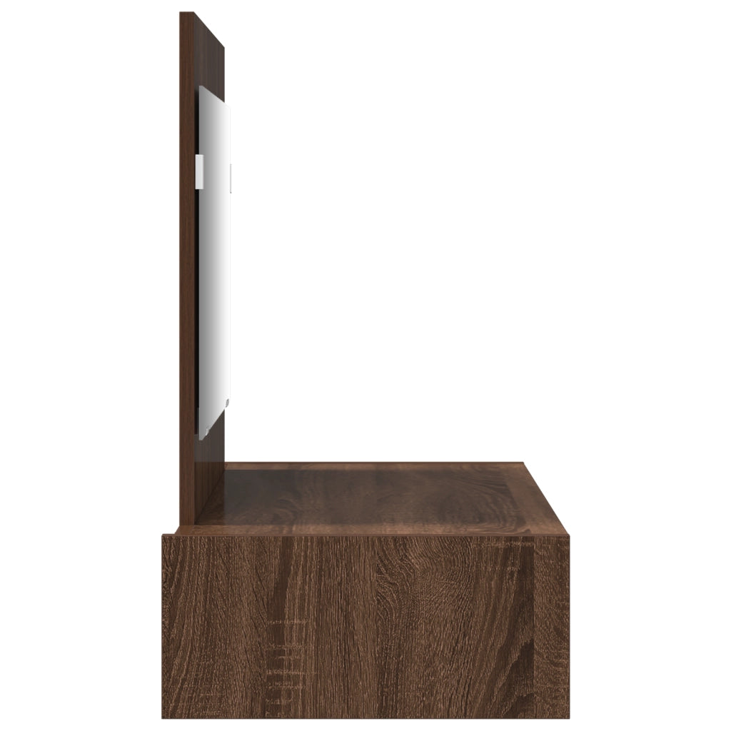 Tavolo da toeletta appendibile in rovere marrone 83x40x70 cm