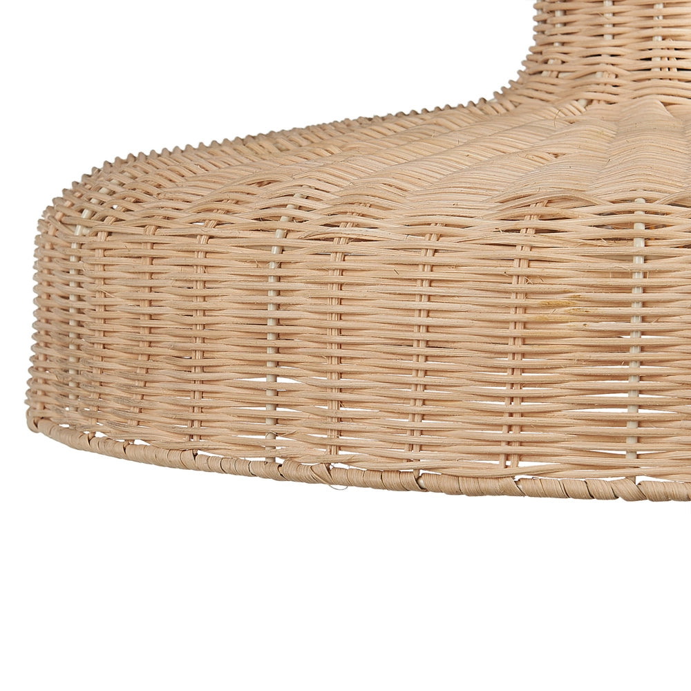 Lampadario a sospensione rattan beige naturale fatto a mano 108 cm boho