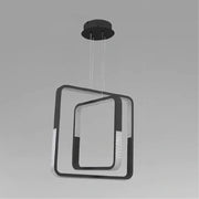Trade Shop - Lampadario A Sospensione Led 64 W Quadrati Effetto Cristallo Moderno Nero 32194 -