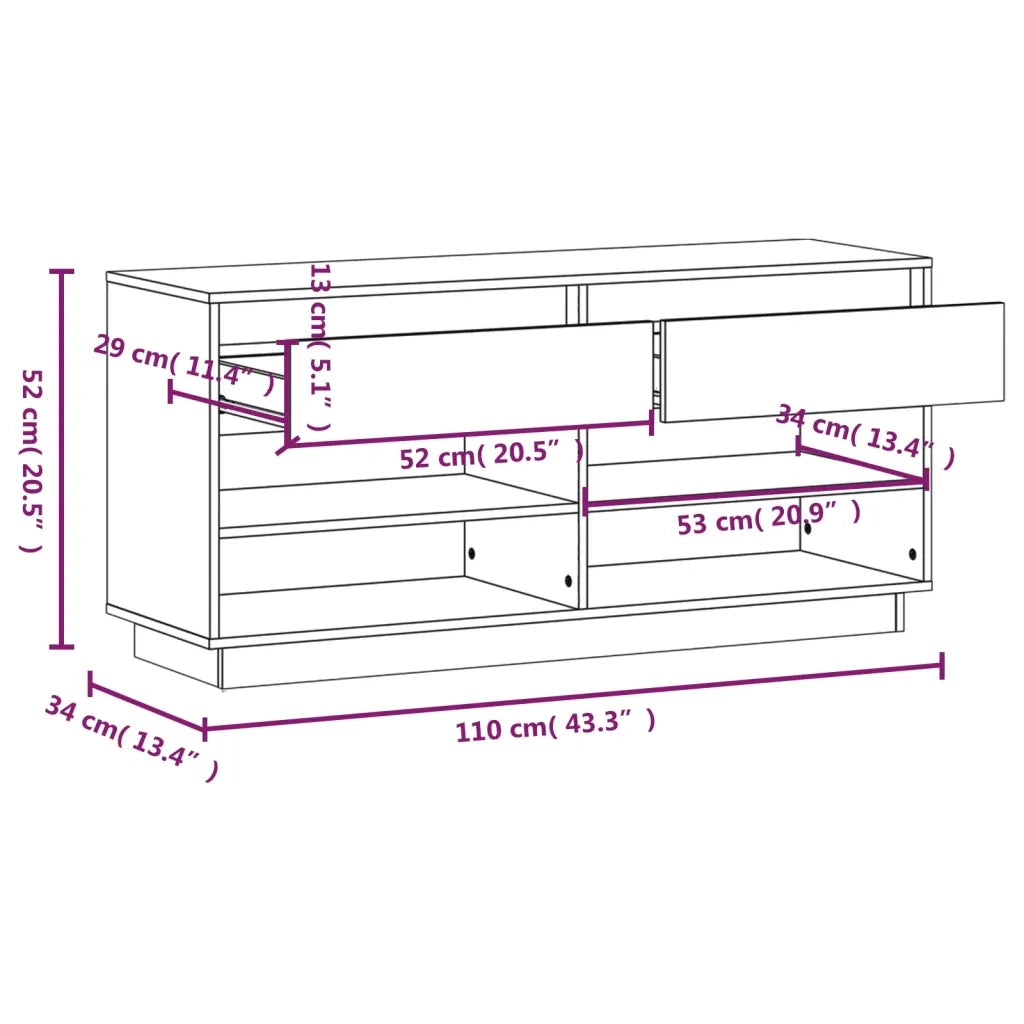 Scarpiera ambra 110x34x52 cm in Legno Massello di Pino 814447