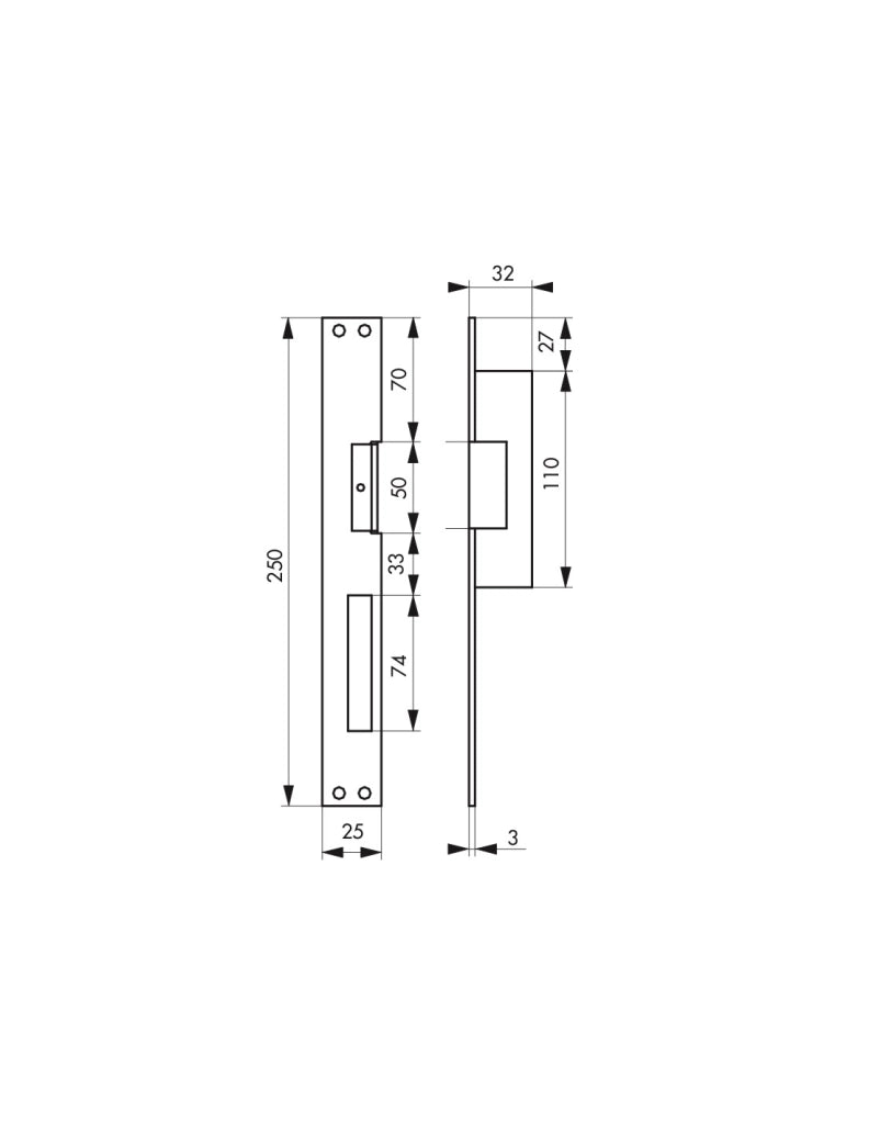 Incontro elettrico per serratura da incasso, elettroserratura reversibile, 12V, compatibile con l'esterno, grigio - THIRARD