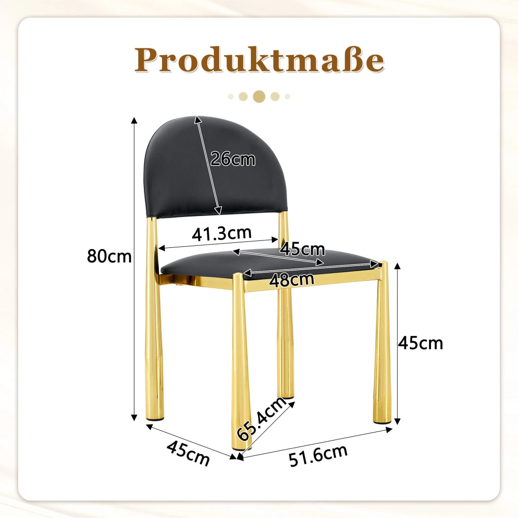 SEDIA da pranzo Set da 2 pezzi 80 cm PU nero