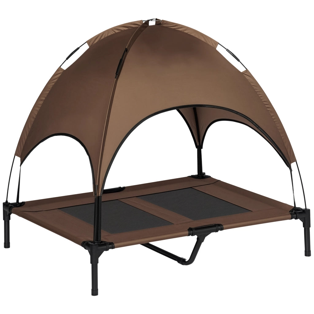 Letto per cani con baldacchino ¨C zephmum ¨C grigio 92x76x90 cm