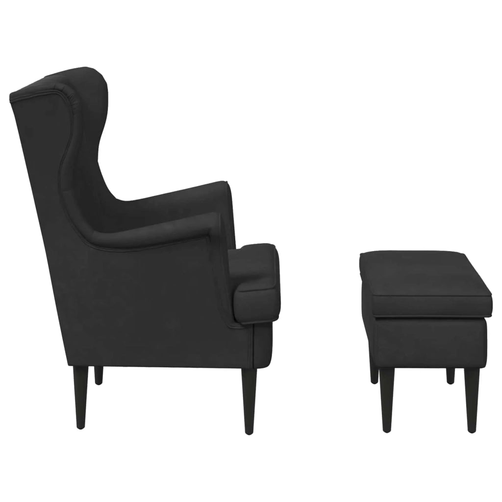 Poltrona con Ottomano 2 pz Nero Velluto 3418827