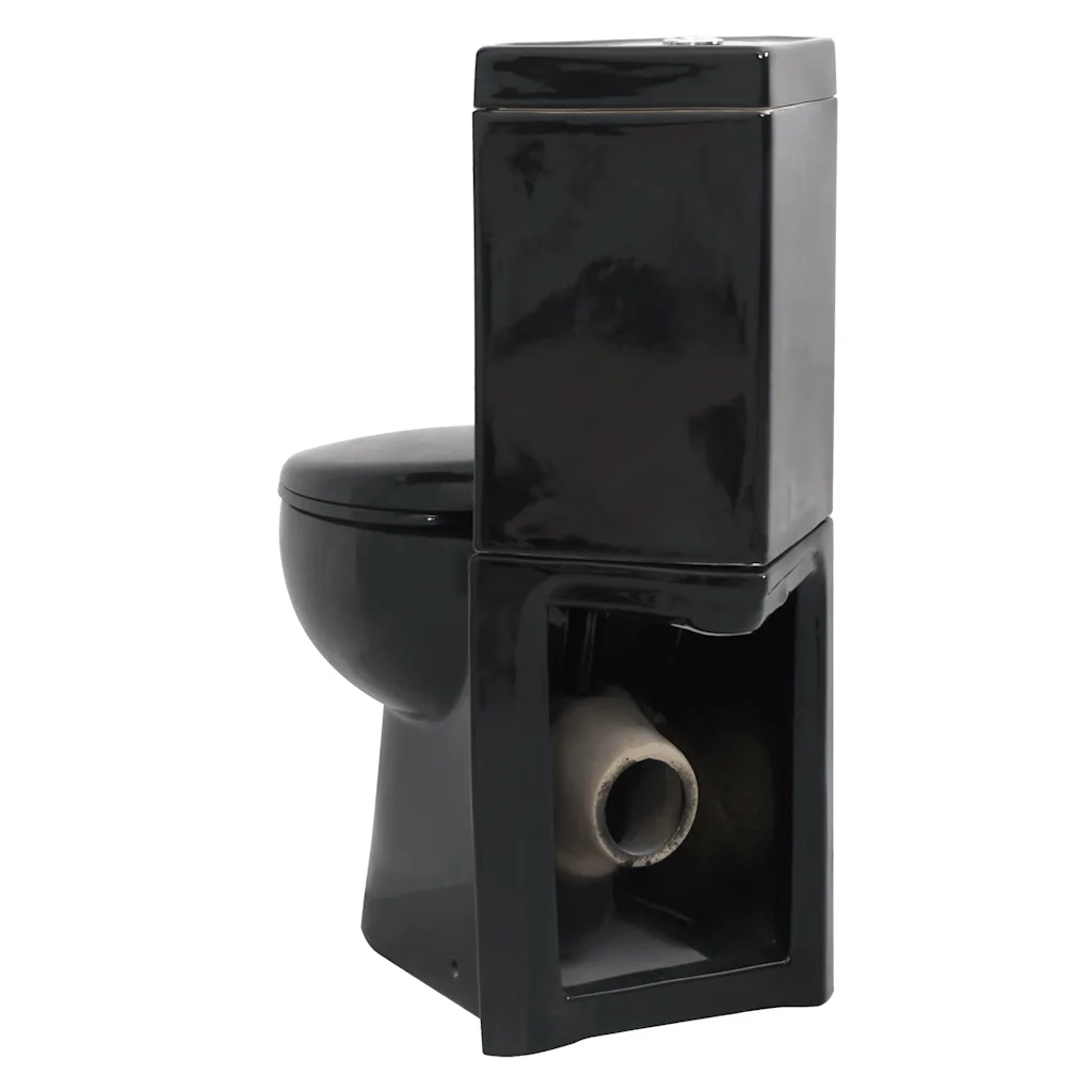 Vaso WC in Ceramica da Bagno ad Angolo Nero CFW9193059