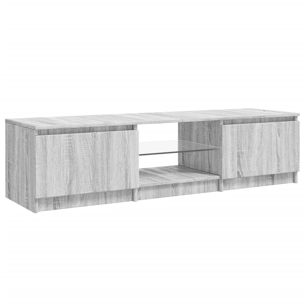 Mobile TV multimediale mensola TV credenza mobile TV sala da pranzo soggiorno camera da letto con luci LED Sonoma 140 x 40 x 35,5 cm grigio 02_0026806