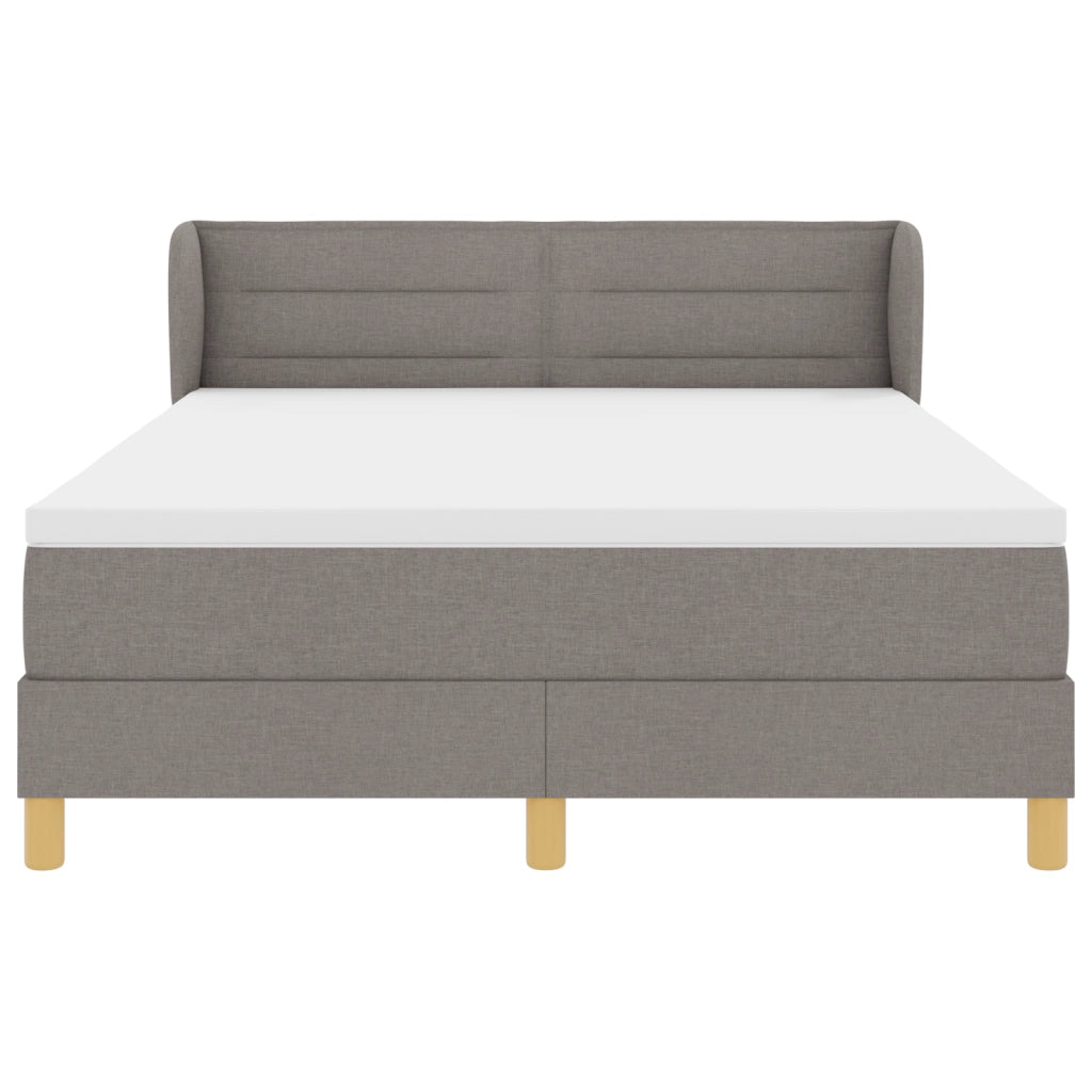 Letto Box Spring con Materasso - Tortora, 140x190 cm, Tessuto