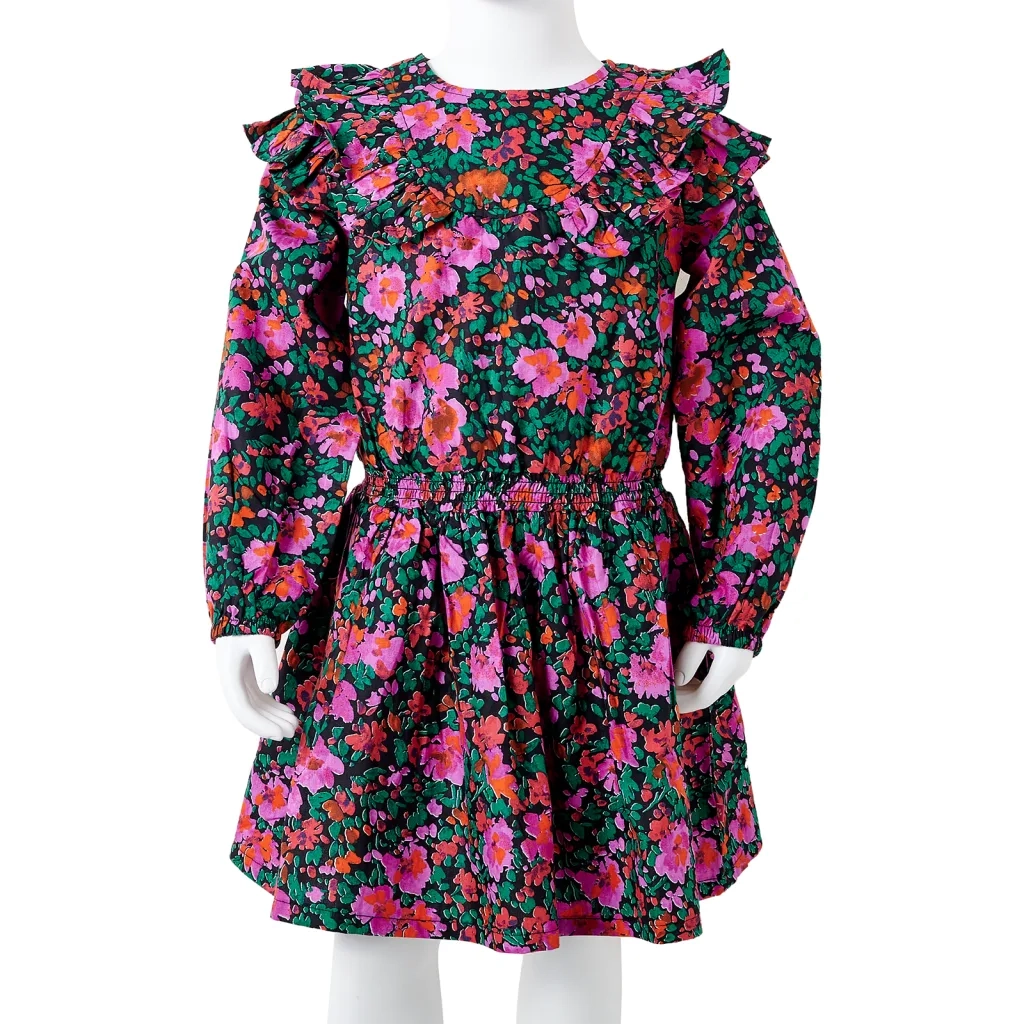 Abito da Bambina a Maniche Lunghe Fucsia 104 CFW3113198