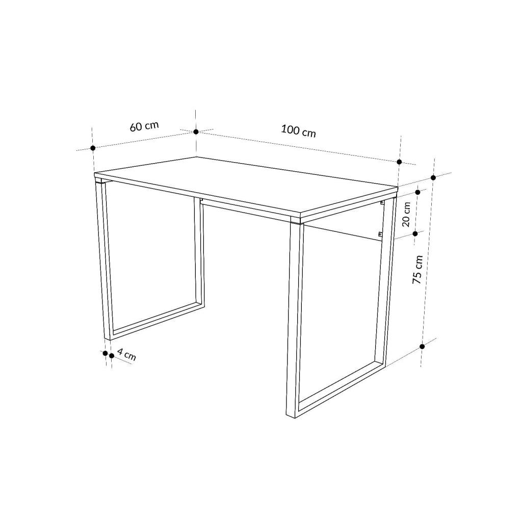 Scrivania in legno "inna" 100 x 60 x 75 cm - Grigio retrò