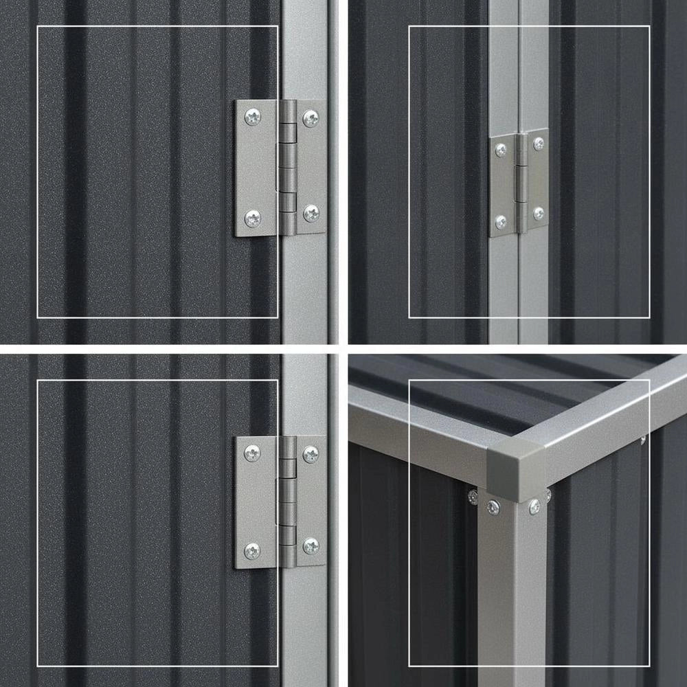 Garden Shed, Anthracite, 161x89x161 Cm, Galvanized Steel