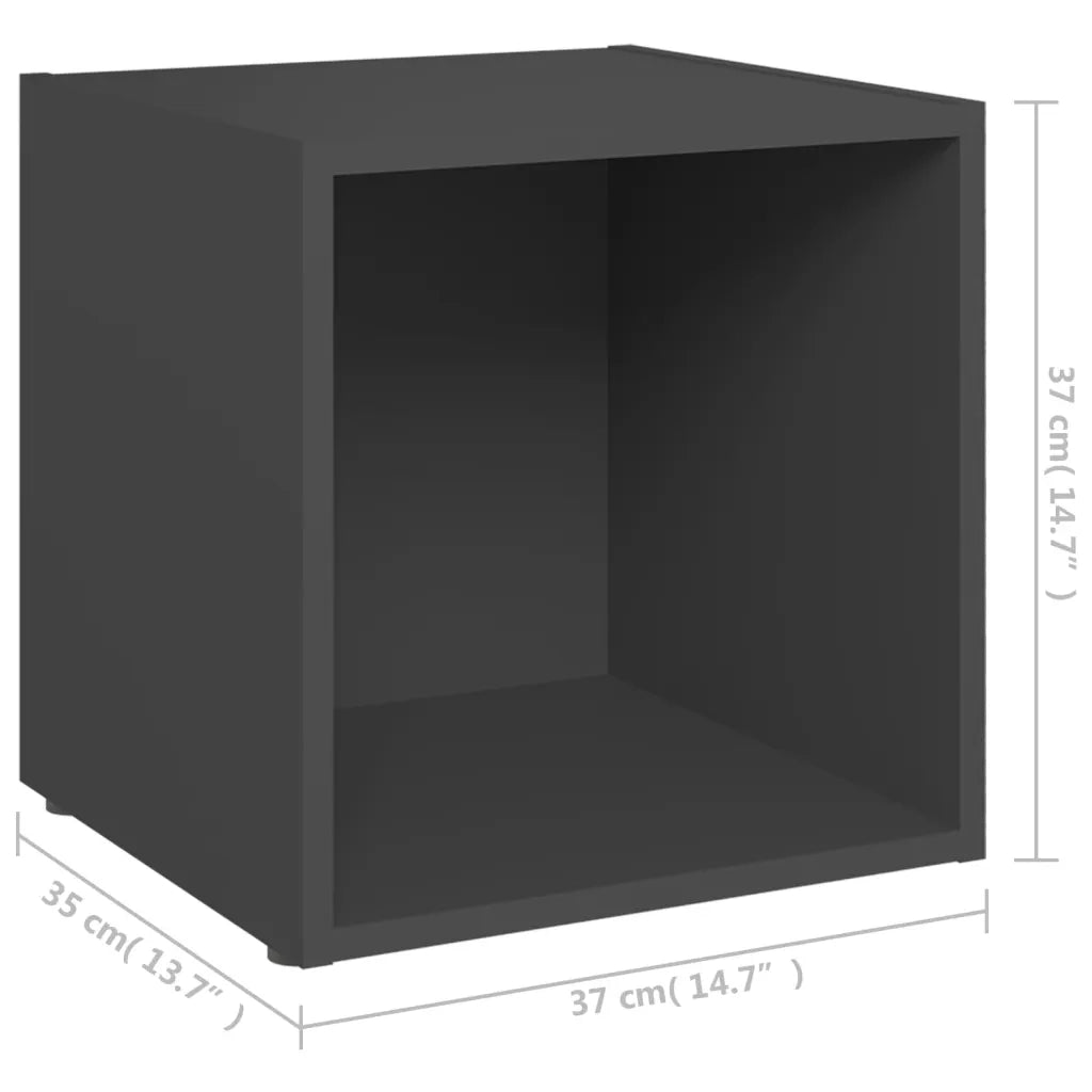 Mobili Porta TV 4 pz Grigi 37x35x37 cm in Legno Multistrato 805506