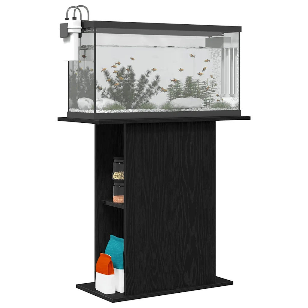 Supporto per acquario in rovere nero 75x36x72,5 cm in legno ingegnerizzato 862158