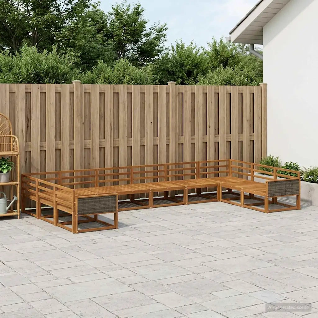 Set di divani da esterno 10 pcs Naturale 3382917