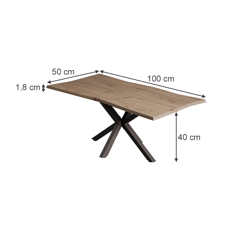 Vicco Tavolino da caffè Artigiano 100 x 50 cm