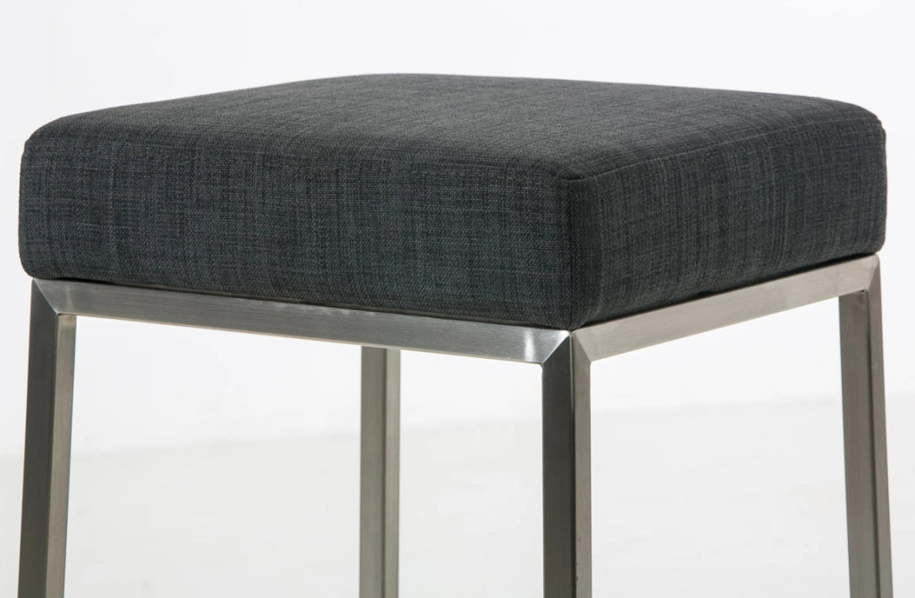 Set 2 sgabelli bar Montreal in tessuto grigio scuro,acciaio inossidabile