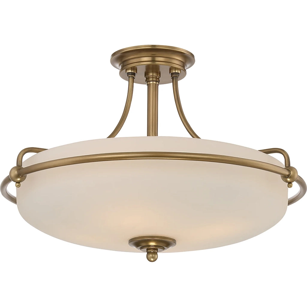 Lampada A Soffitto Contemporanea Griffin Metallo Ottone Anticato 4 Luci E27