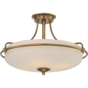 Lampada A Soffitto Contemporanea Griffin Metallo Ottone Anticato 4 Luci E27