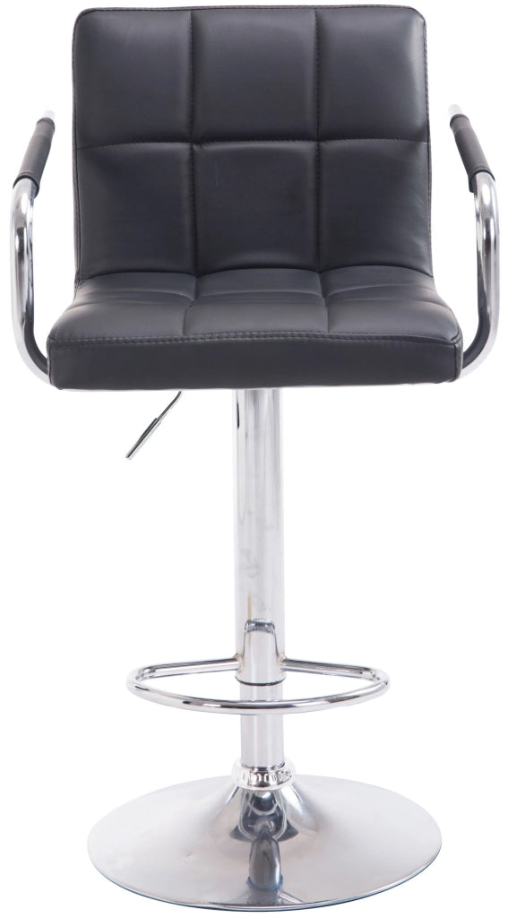 Set 2 sgabelli design Lucy V2 in similpelle nero,cromo
