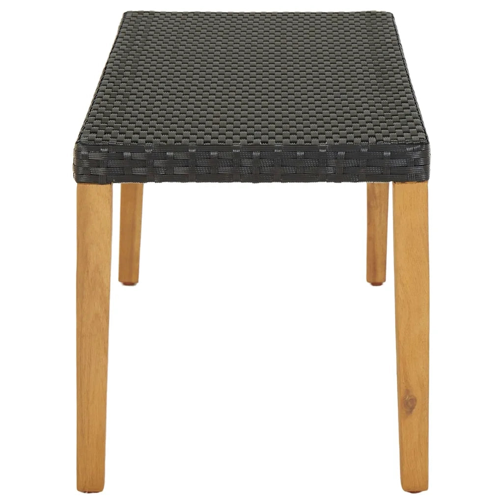 Panca da Giardino 80 cm in Polyrattan Nero 46486