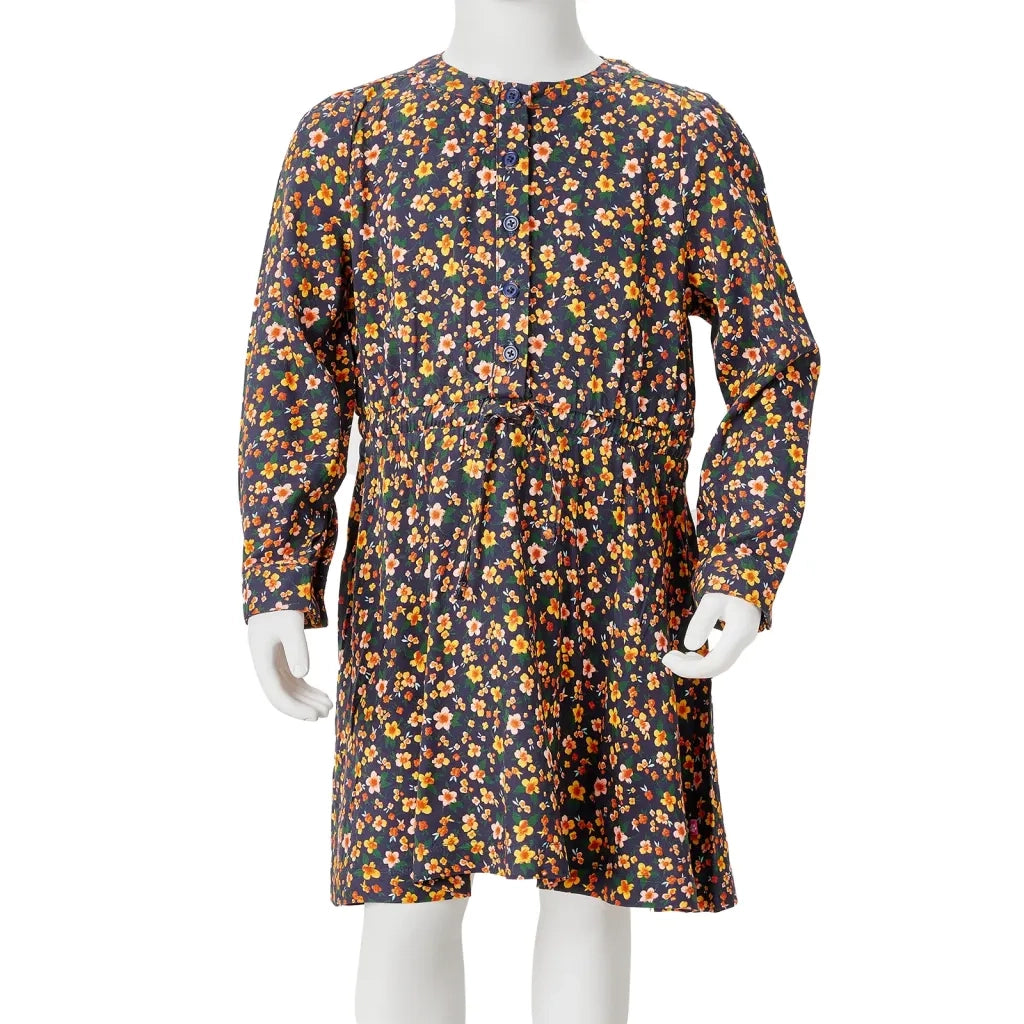 Abito da Bambina a Maniche Lunghe Blu Marino 128 CFW8231052
