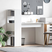 Scrivania Bianca con Ripiani 113x54x120 cm Legno ingegnerizzato